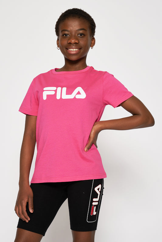 FILA Girls Graphic T-Shirt Top 11-12 Years Pink Cotton