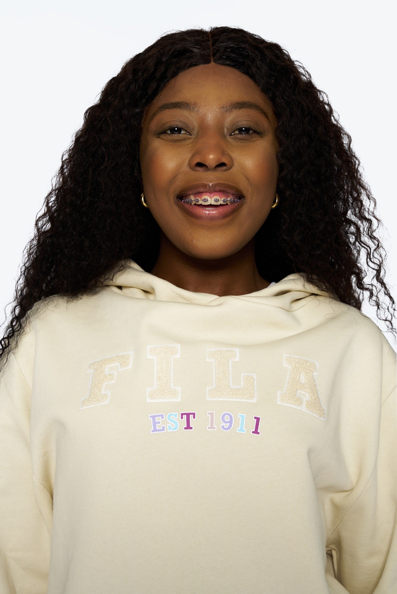 Fila uo exclusive teddy hoodie sweatshirt hotsell