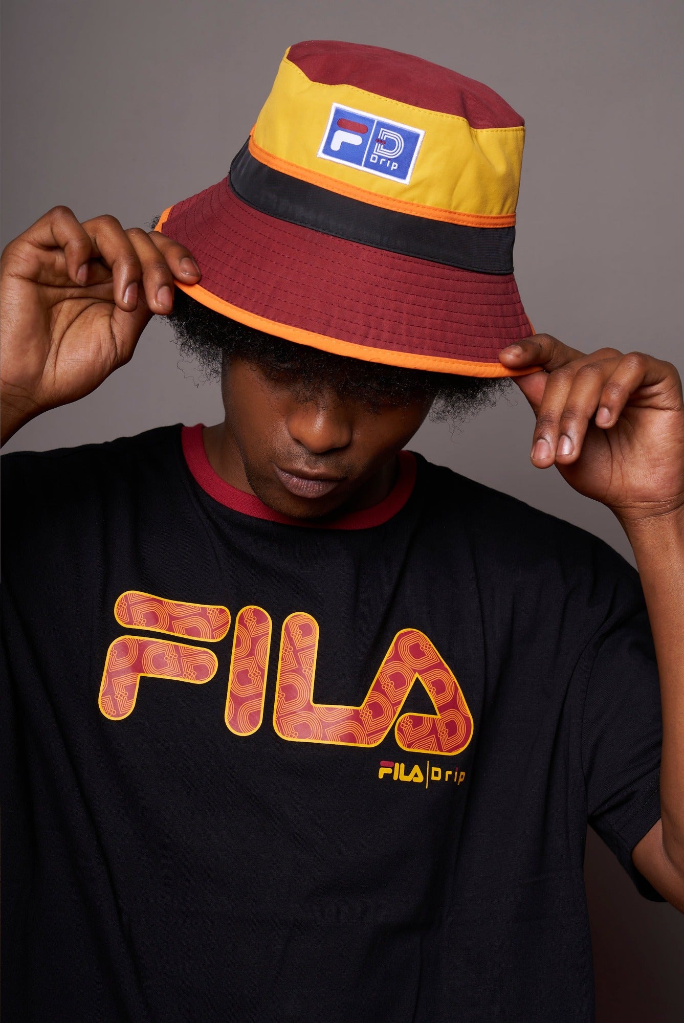 Yellow fila bucket best sale hat