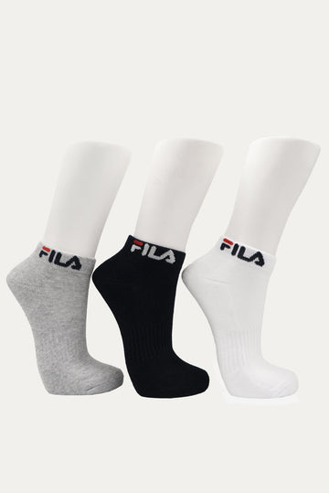 FILA Women's Stallone Ankle Sock 3 Pack (Size 3-8)
